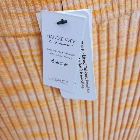 NWT L'SPACE Sammy Pants in Apricot  Ribbed Knit Straight Leg High Waist SZ SMALL - Picture 5 of 7